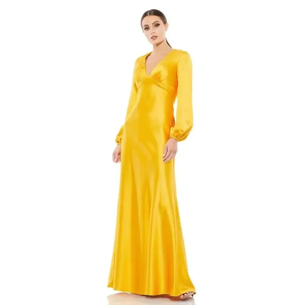 Mac Duggal 55693 Satin Evening Dress Size 2 NWT - Picture 1 of 9
